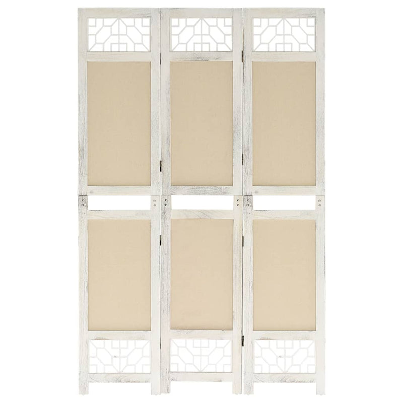 Kamerscherm met 3 panelen 105x165 cm stof crèmekleurig MeubelReus