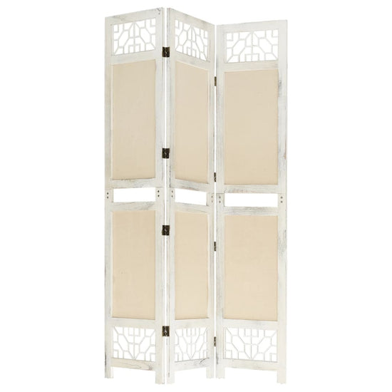 Kamerscherm met 3 panelen 105x165 cm stof crèmekleurig MeubelReus