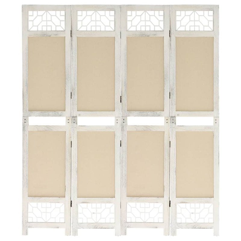 Kamerscherm met 4 panelen 140x165 cm stof crèmekleurig MeubelReus