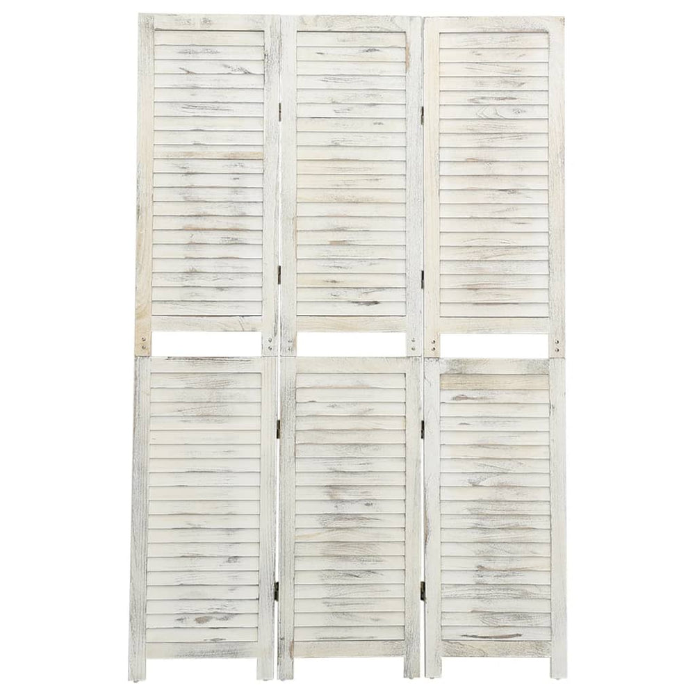 Kamerscherm met 3 panelen 105x165 cm hout antiekwit MeubelReus