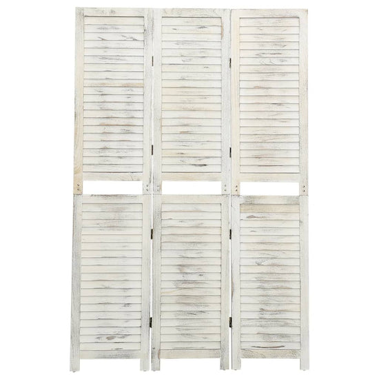 Kamerscherm met 3 panelen 105x165 cm hout antiekwit MeubelReus