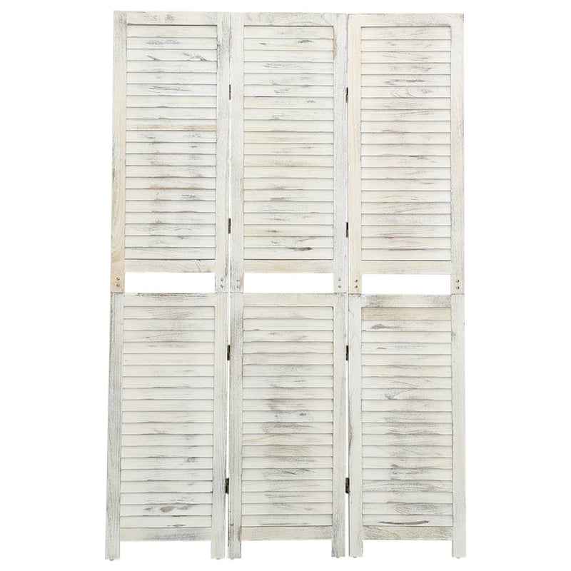 Kamerscherm met 3 panelen 105x165 cm hout antiekwit MeubelReus