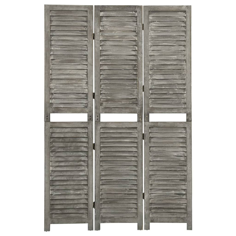 Kamerscherm met 3 panelen 106,5x166 cm massief hout grijs MeubelReus