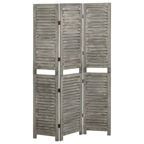 Kamerscherm met 3 panelen 106,5x166 cm massief hout grijs MeubelReus