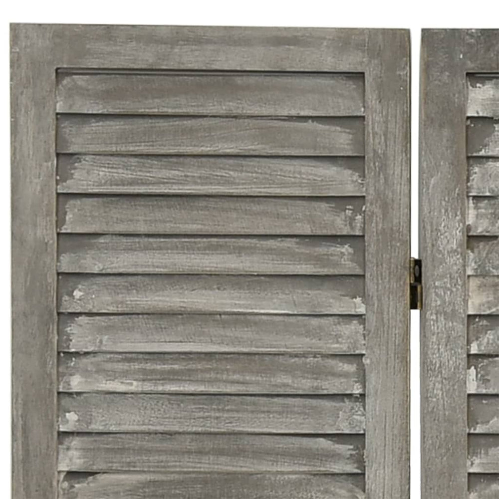 Kamerscherm met 3 panelen 106,5x166 cm massief hout grijs MeubelReus