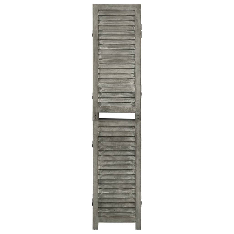 Kamerscherm met 6 panelen 214x166 cm massief hout grijs MeubelReus