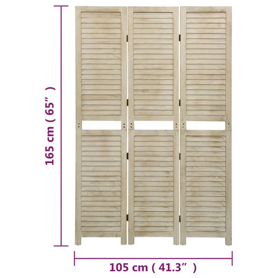 Kamerscherm met 3 panelen 105x165 cm massief paulowniahout MeubelReus