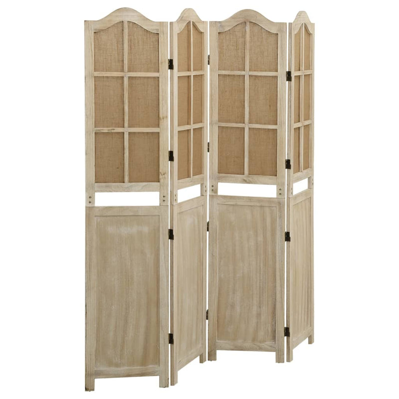 Kamerscherm met 4 panelen 140x165 cm stof bruin MeubelReus