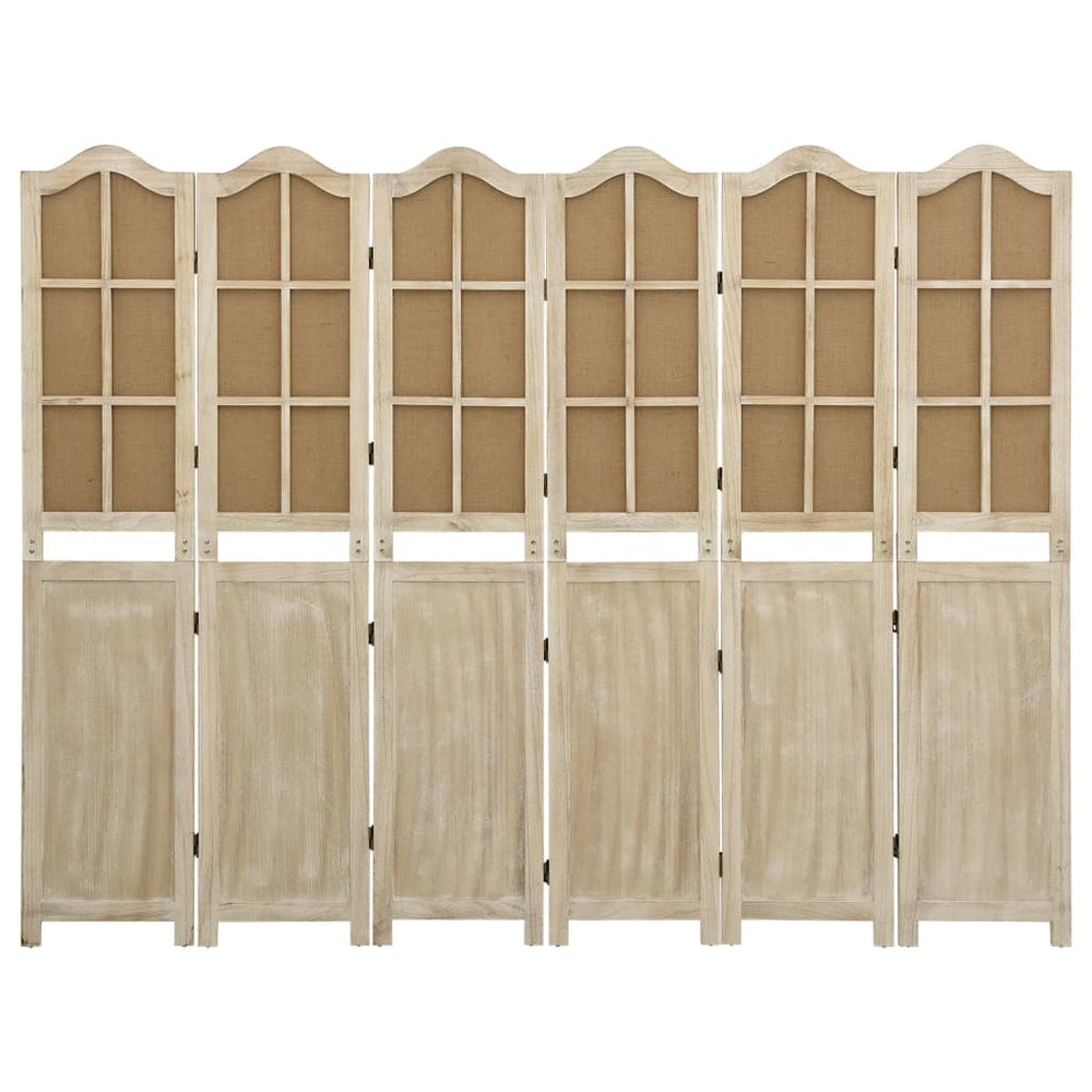 Kamerscherm met 6 panelen 214x165 cm stof bruin MeubelReus