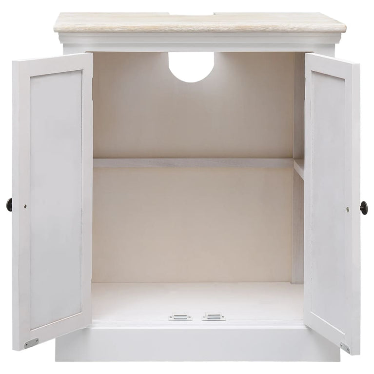 5-delige Badkamermeubelset massief hout wit MeubelReus