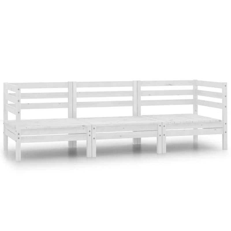 3-delige Loungeset massief grenenhout wit MeubelReus