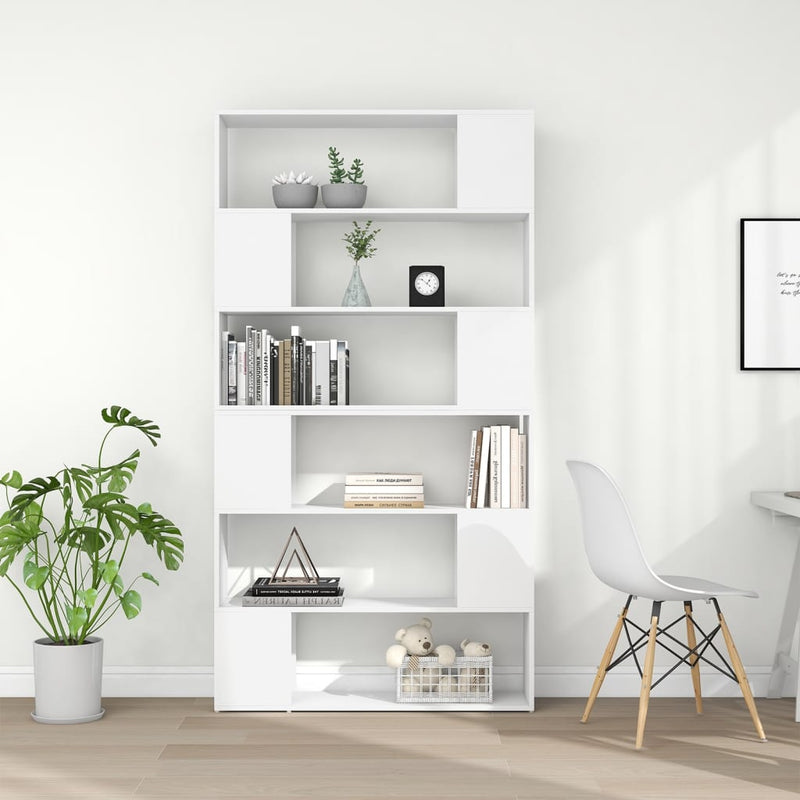 Boekenkast/kamerscherm 100x24x188 cm wit