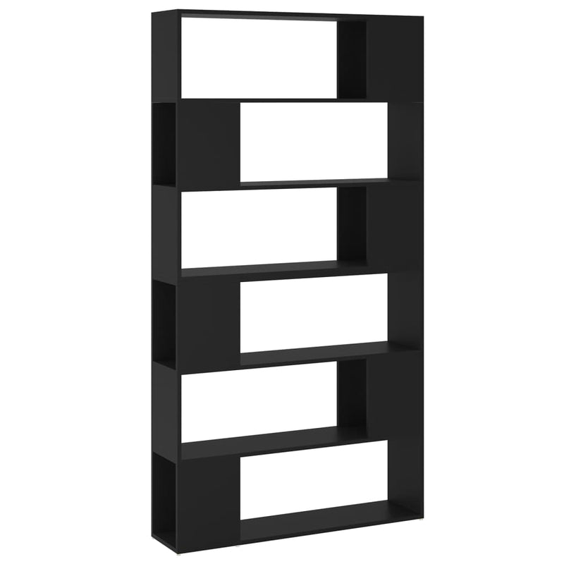 Boekenkast/kamerscherm 100x24x188 cm zwart