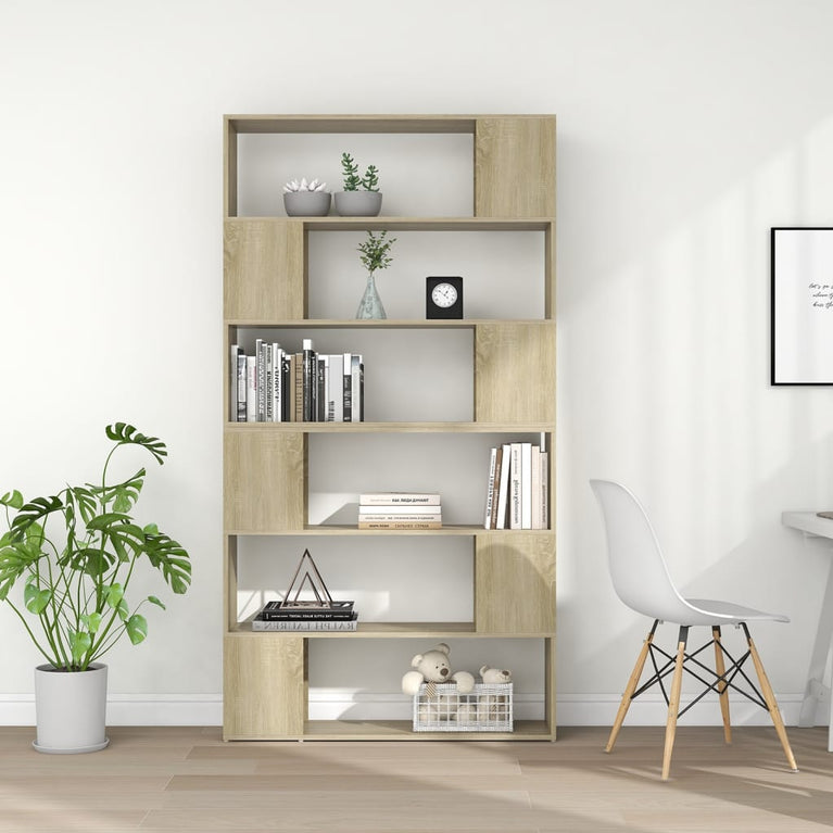 Boekenkast/kamerscherm 100x24x188 cm sonoma eikenkleurig