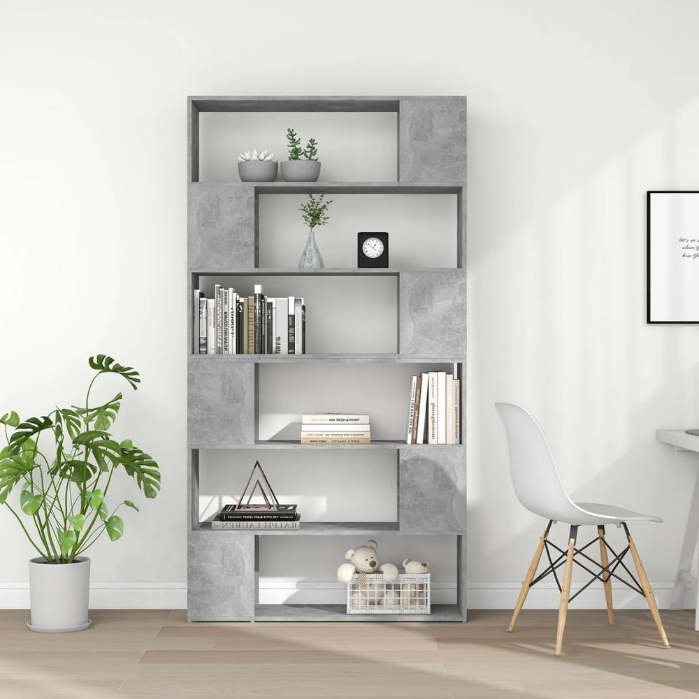 Boekenkast/kamerscherm 100x24x188 cm betongrijs MeubelReus