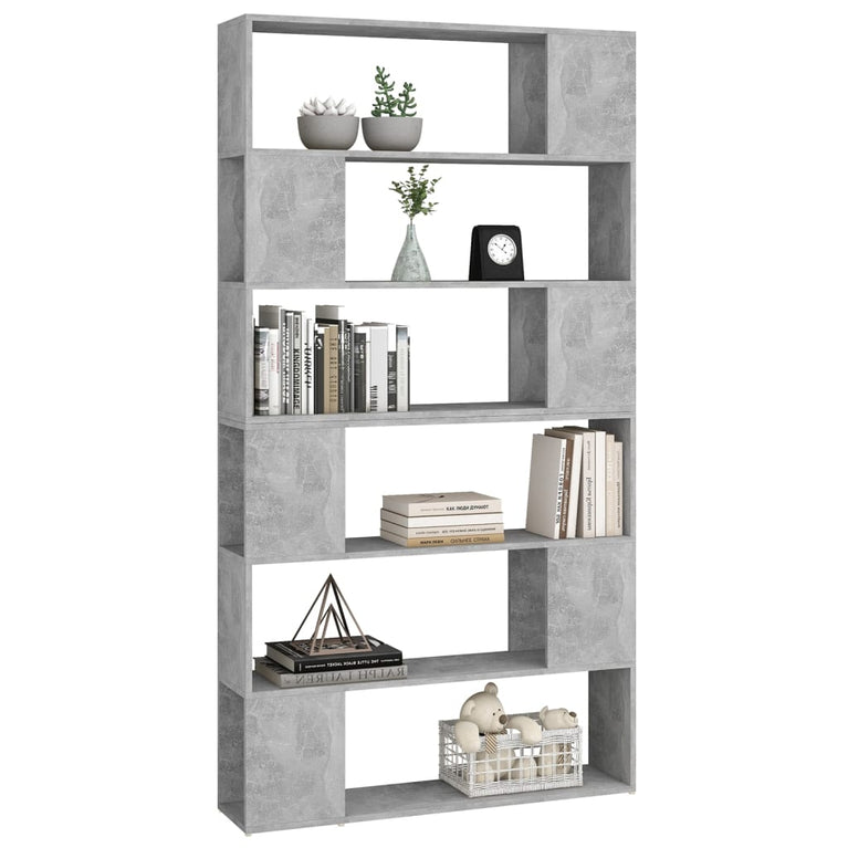 Boekenkast/kamerscherm 100x24x188 cm betongrijs MeubelReus
