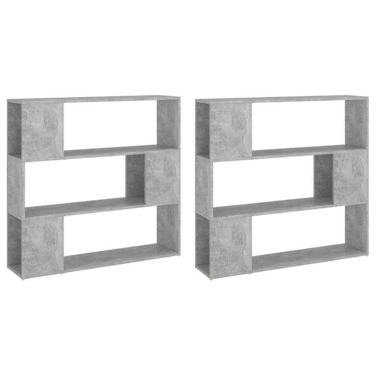 Boekenkast/kamerscherm 100x24x188 cm betongrijs MeubelReus