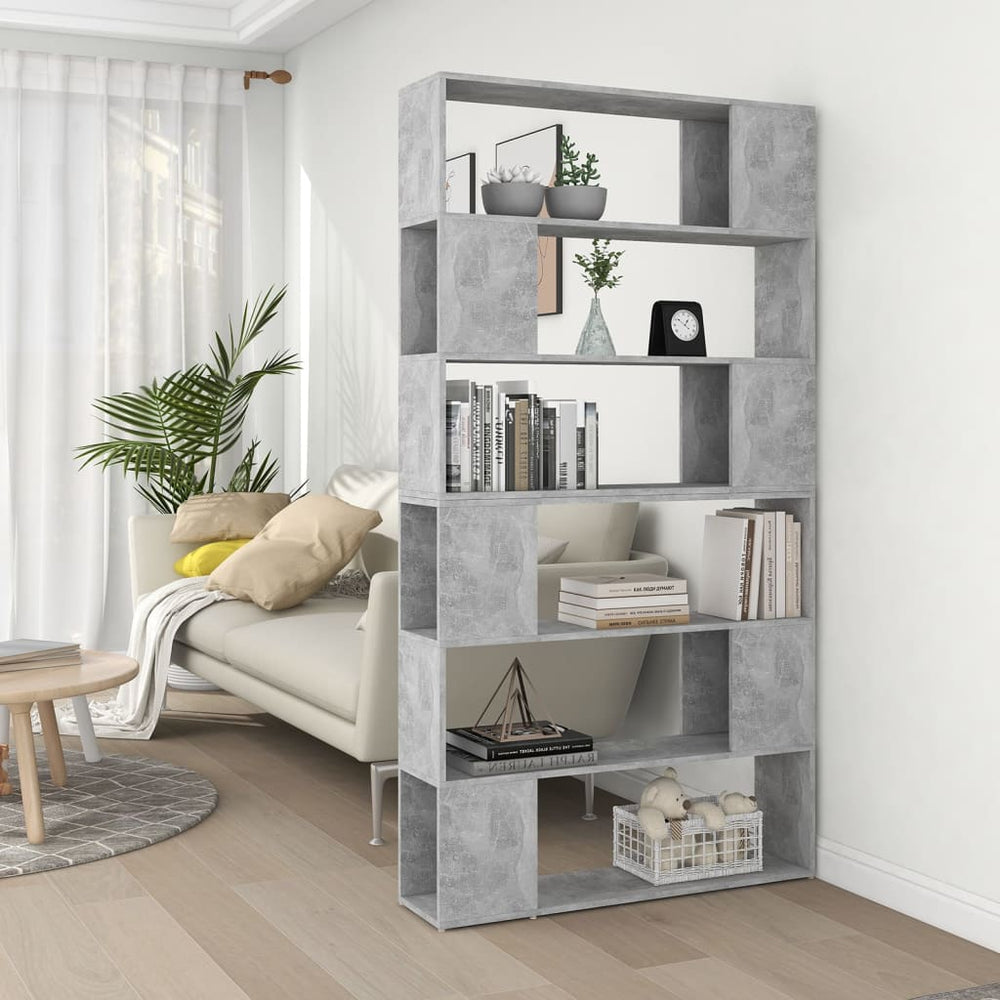 Boekenkast/kamerscherm 100x24x188 cm betongrijs MeubelReus