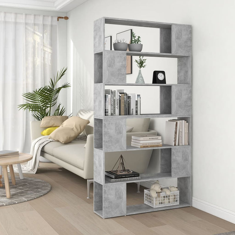 Boekenkast/kamerscherm 100x24x188 cm betongrijs MeubelReus