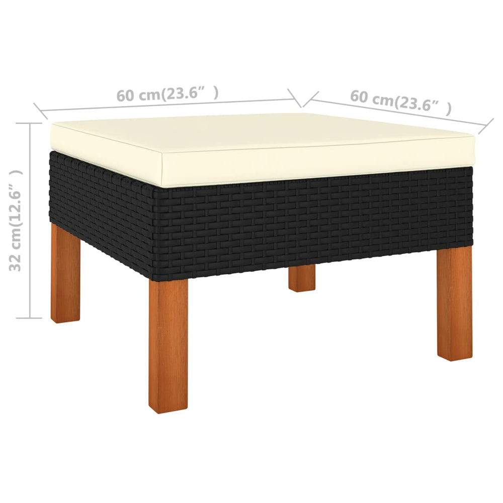 10-delige Loungeset poly rattan en eucalyptushout zwart MeubelReus