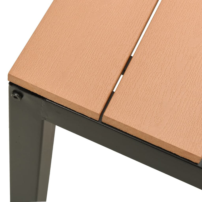 Tuinbank 110 cm staal en HKC bruin en zwart
