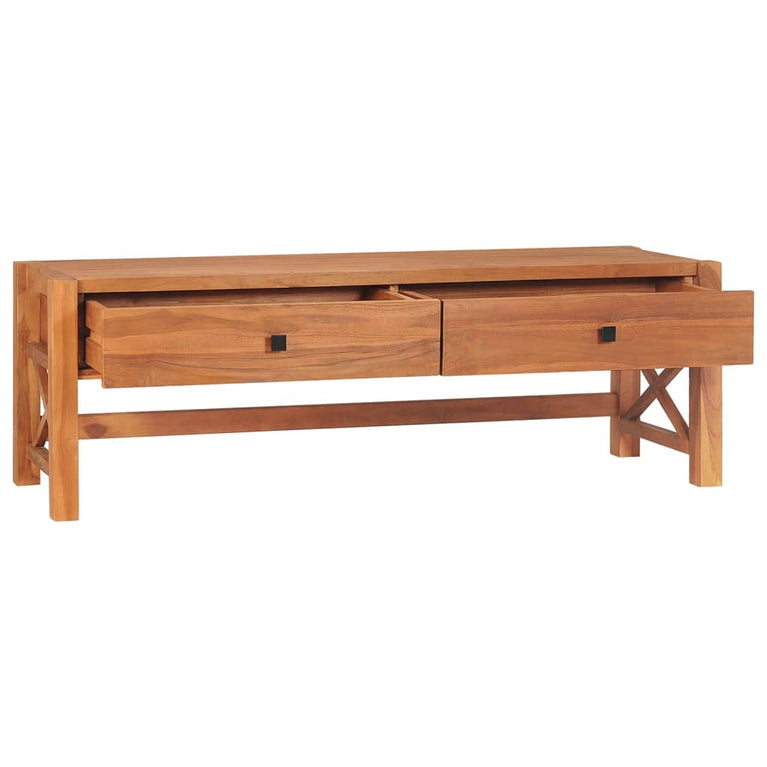 Tv-meubel met lades 120x40x45 cm massief teakhout MeubelReus