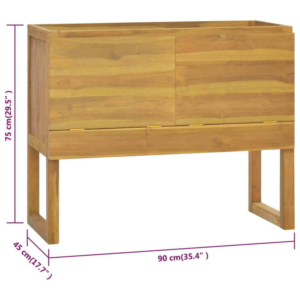 Badkamerkast 90x45x75 cm massief teakhout MeubelReus