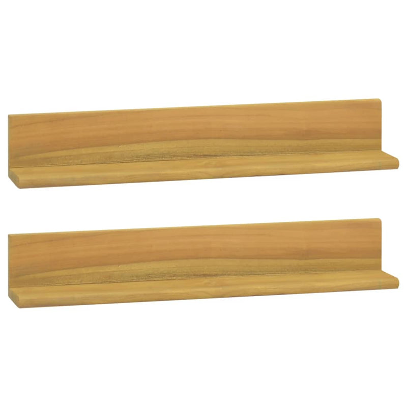 Wandschappen 2 st 60x10x10 cm massief teakhout MeubelReus