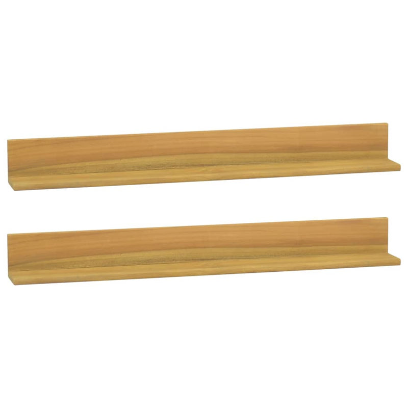 Wandschappen 2 st 90x10x10 cm massief teakhout MeubelReus