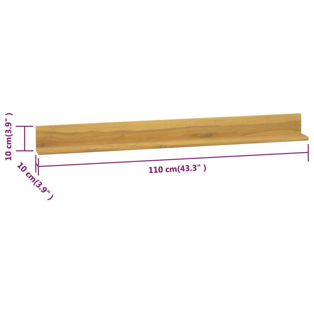 Wandschappen 2 st 110x10x10 cm massief teakhout MeubelReus