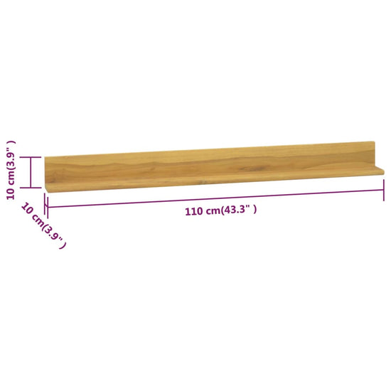 Wandschappen 2 st 110x10x10 cm massief teakhout MeubelReus