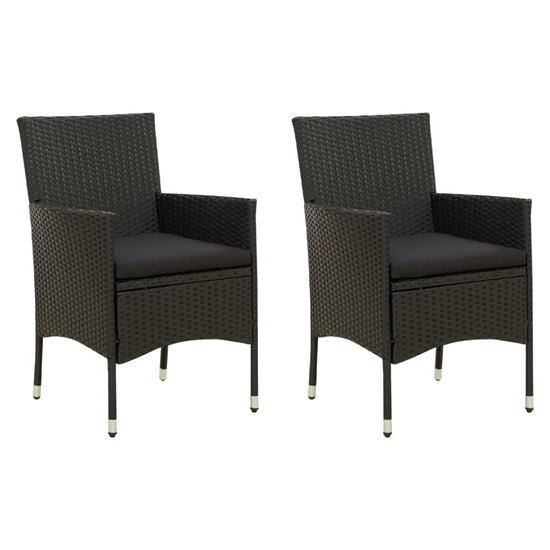Tuinstoelen 2 st met kussens poly rattan zwart MeubelReus