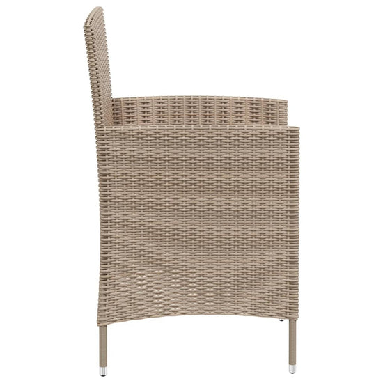 Tuinstoelen 2 st met kussens poly rattan beige MeubelReus