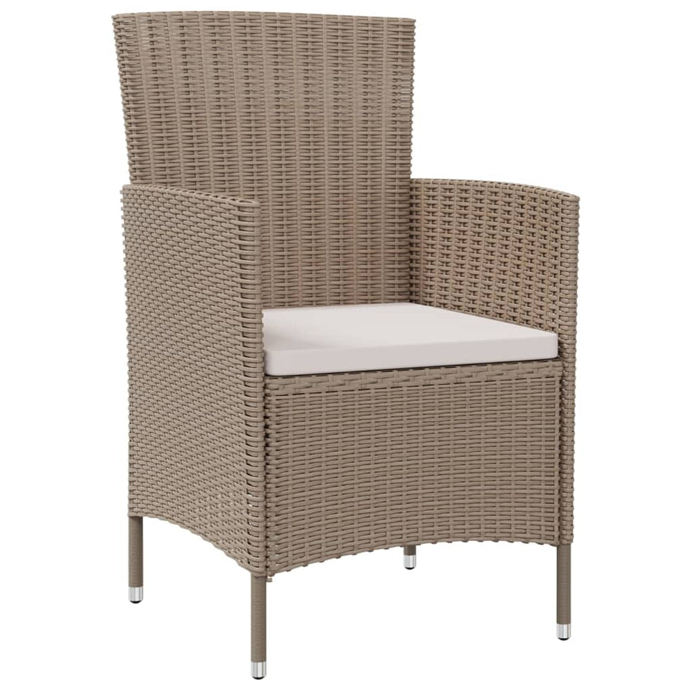 Tuinstoelen 4 st met kussens poly rattan beige MeubelReus