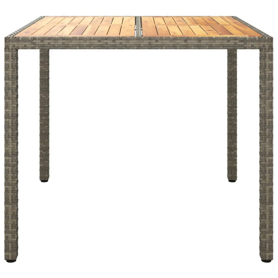Tuintafel 90x90x75 cm poly rattan en acaciahout grijs MeubelReus