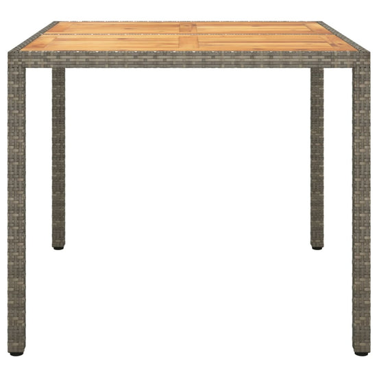 Tuintafel 90x90x75 cm poly rattan en acaciahout grijs MeubelReus