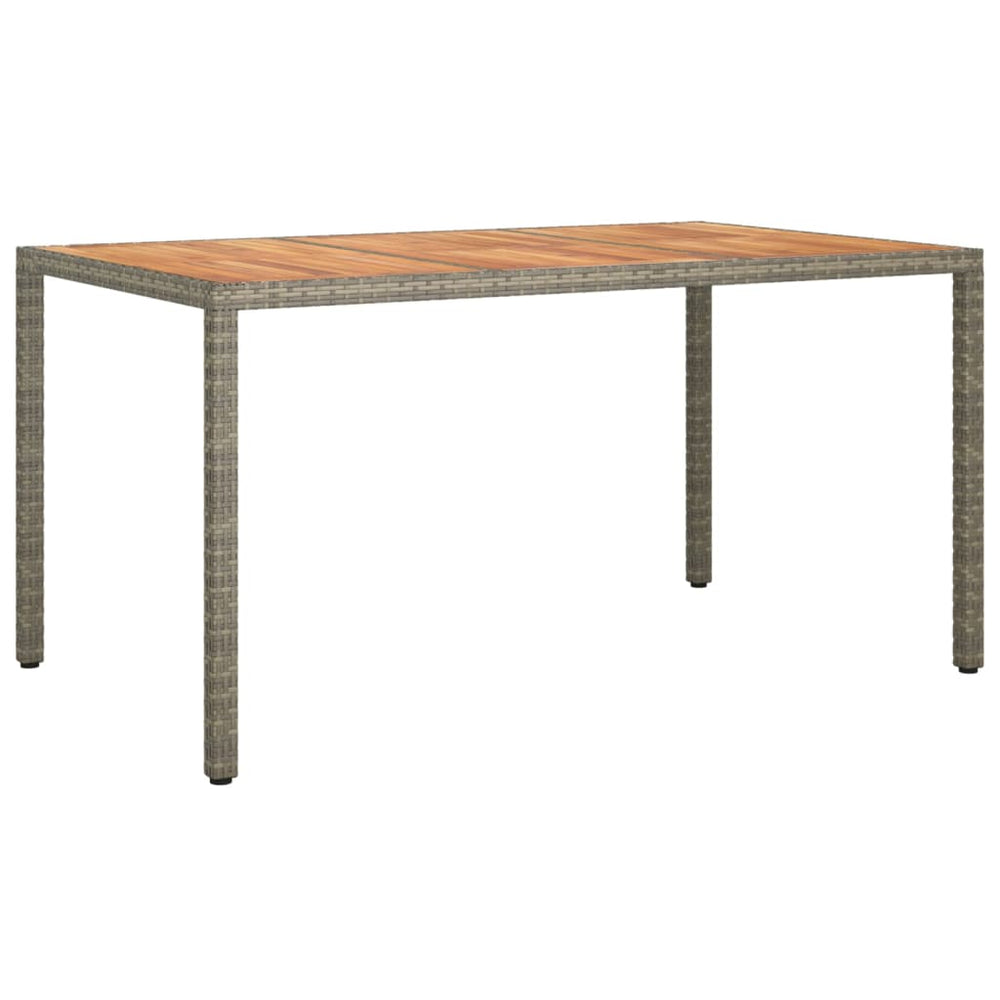 Tuintafel 150x90x75 cm poly rattan en acaciahout grijs MeubelReus