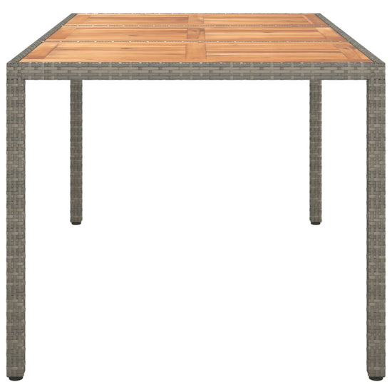 Tuintafel 150x90x75 cm poly rattan en acaciahout grijs MeubelReus
