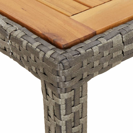 Tuintafel 150x90x75 cm poly rattan en acaciahout grijs MeubelReus
