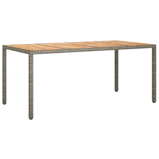 Tuintafel 190x90x75 cm poly rattan en acaciahout grijs MeubelReus
