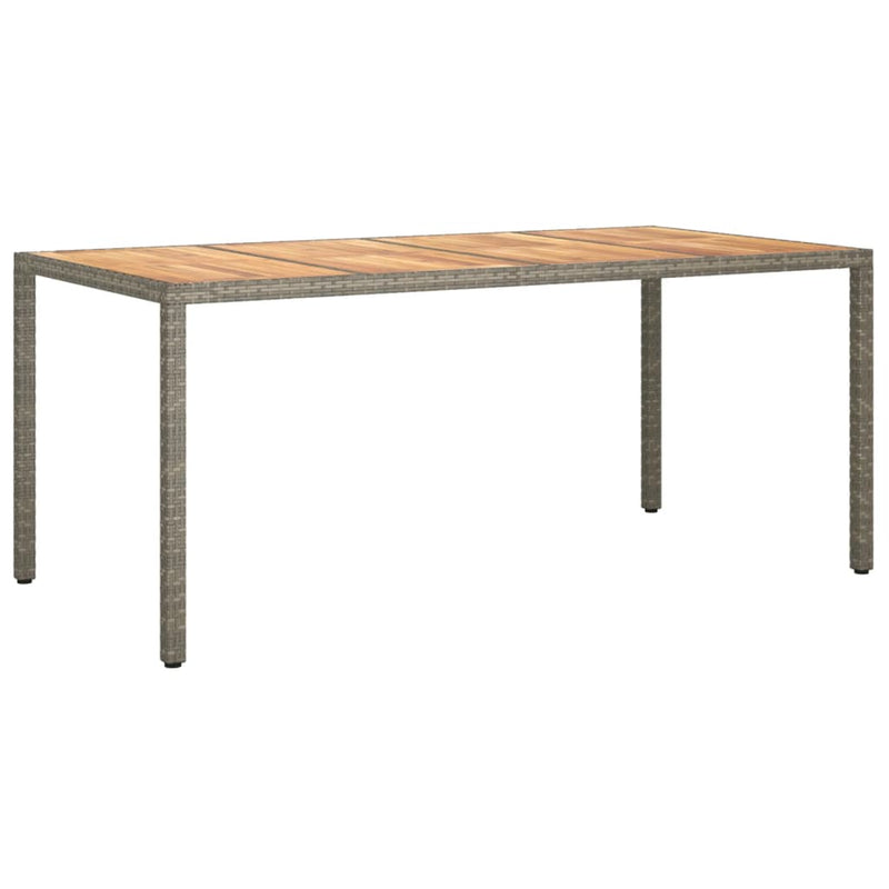 Tuintafel 190x90x75 cm poly rattan en acaciahout grijs MeubelReus
