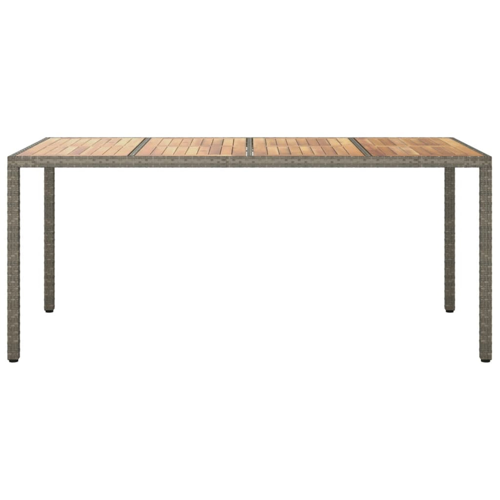 Tuintafel 190x90x75 cm poly rattan en acaciahout grijs MeubelReus