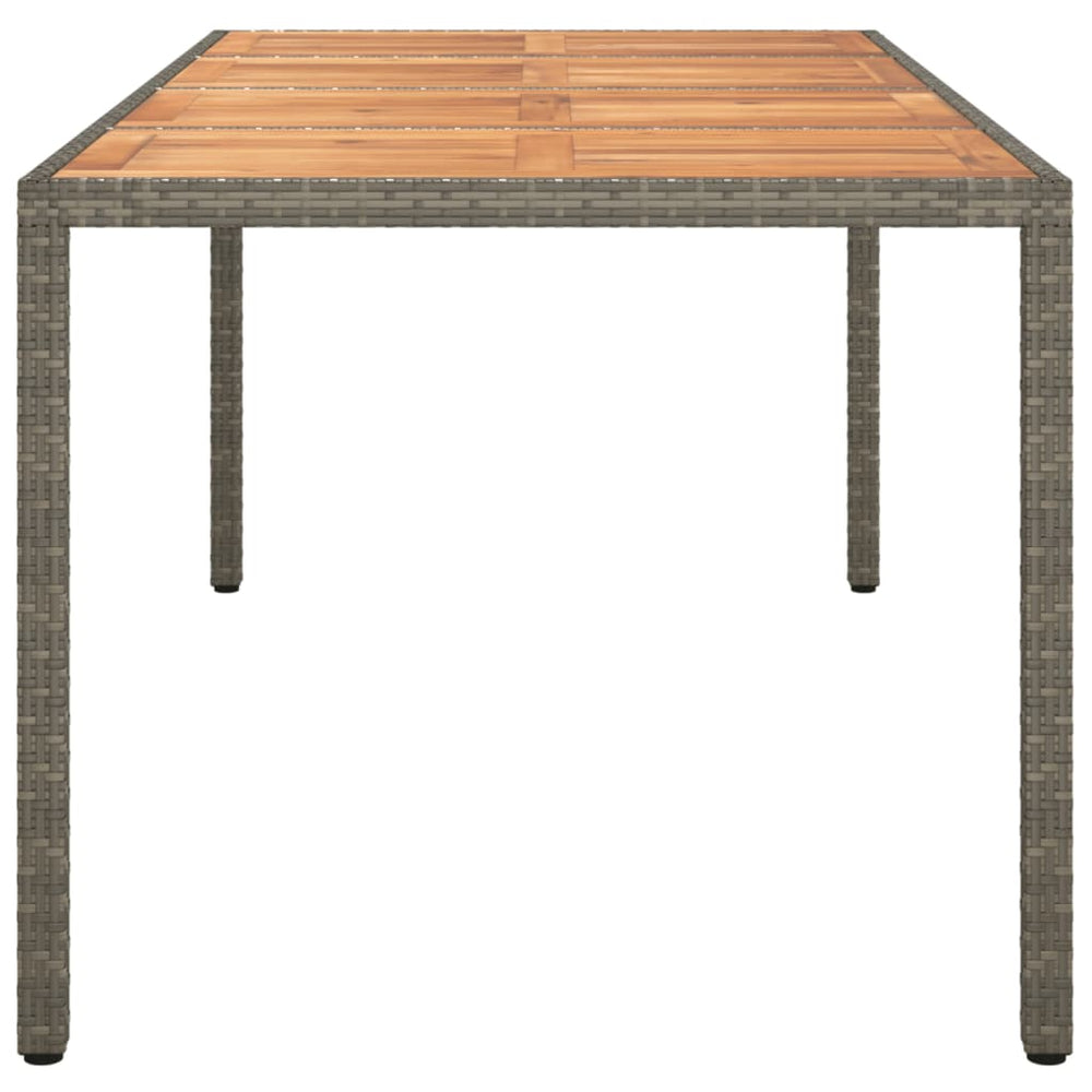 Tuintafel 190x90x75 cm poly rattan en acaciahout grijs MeubelReus