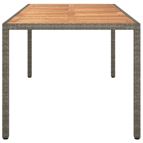 Tuintafel 190x90x75 cm poly rattan en acaciahout grijs MeubelReus