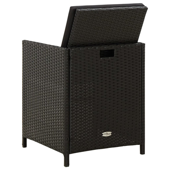 Tuinstoelen 4 st met kussens poly rattan zwart MeubelReus