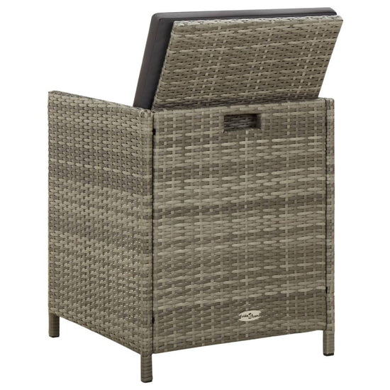 Tuinstoelen 4 st met kussens poly rattan grijs MeubelReus