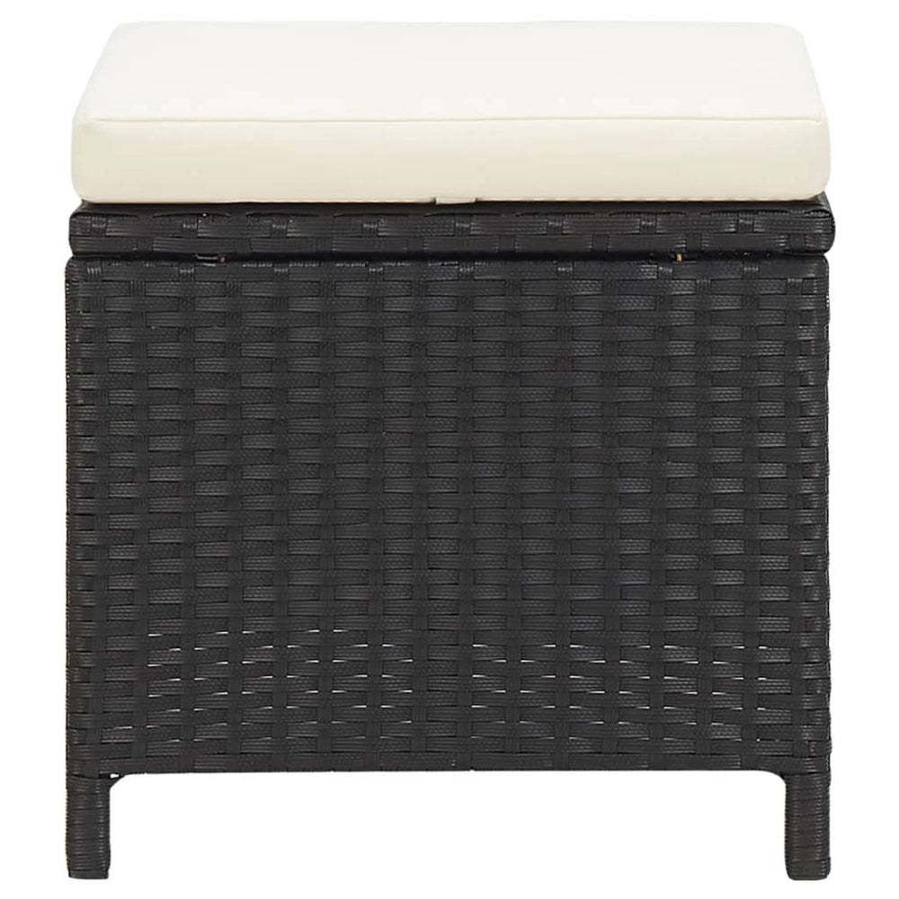 Tuinkrukken 4 st met kussens poly rattan zwart MeubelReus