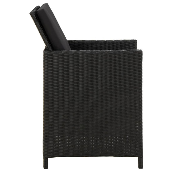 Tuinstoelen 2 st met kussens poly rattan zwart MeubelReus