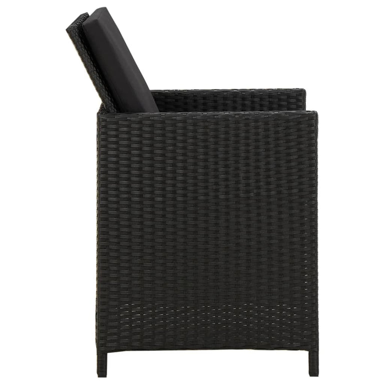 Tuinstoelen 2 st met kussens poly rattan zwart MeubelReus