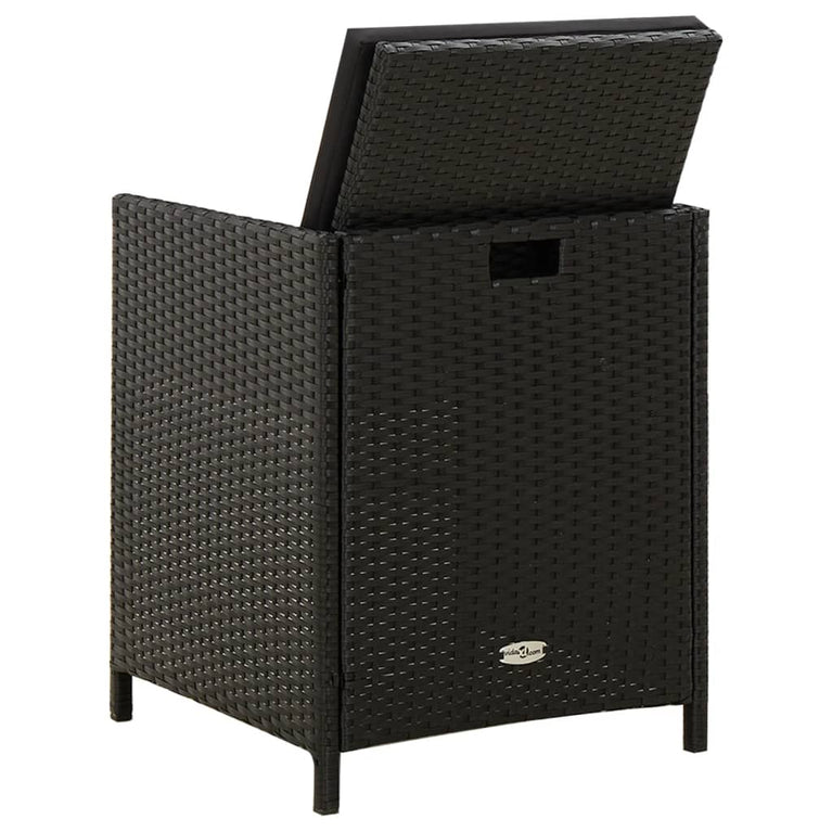 Tuinstoelen 2 st met kussens poly rattan zwart MeubelReus
